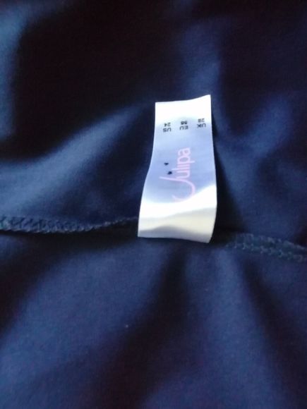 Womens Blouse Size 28 Navy And White Double Layer dress up or down - Picture 12 of 15